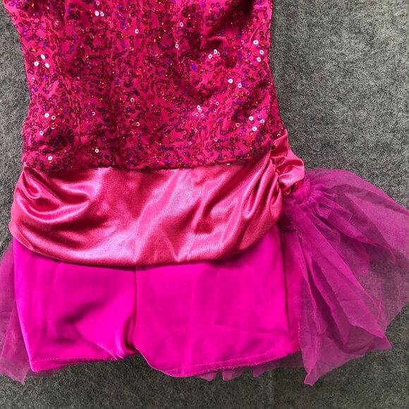A Wish Come True Shortall Dance Costume Child SC Girls 5-7 Pink Sequin - Picture 4 of 9